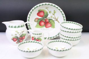 Collection of Portmeirion Strawberry Fair ceramic to include six bowls, large dish, large jug and