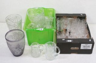 Large collection of 20th century glassware, to include cut crystal, featuring Royal Doulton wine