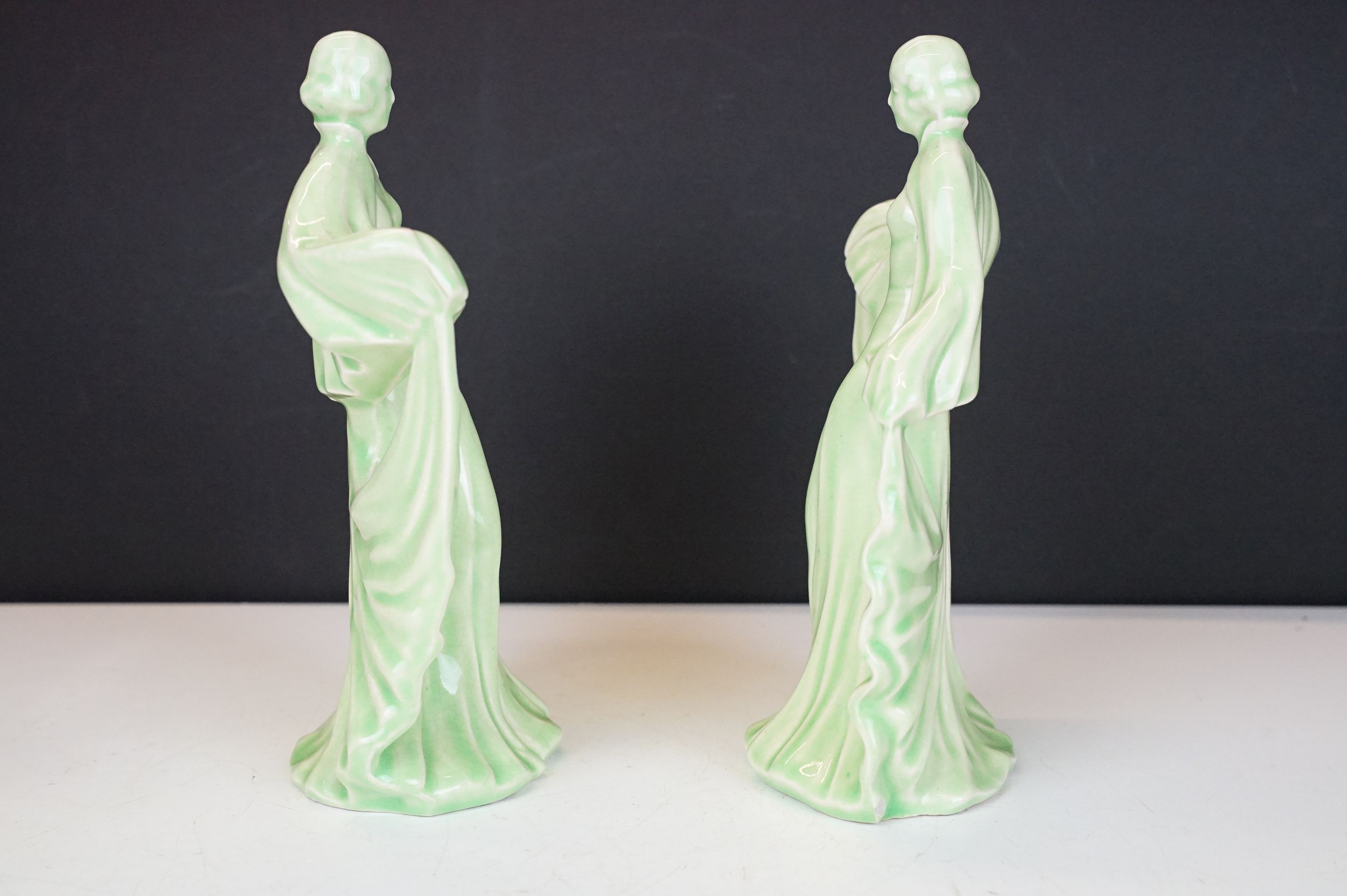 Group of four ceramic figures to include a Crown Staffordshire floral encrusted figure of a girl - Image 14 of 16