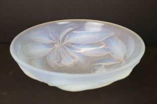 G. Vallon of France - An opalescent glass bowl with moulded cherry decoration, in the manner of