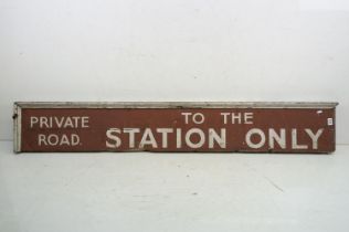 Wooden railway sign from Portishead railway station, approx 188cm wide