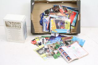 Collection of Rugby programmes to include a collection of 2011 Rugby world cup programmes, three