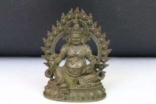 A Chinese cast bronze ornamental Buddha statue, measures approx 12.5cm in height x 8.4cm in width.