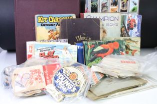 Collection of assorted ephemera to include two partially filled world stamp albums, selection of