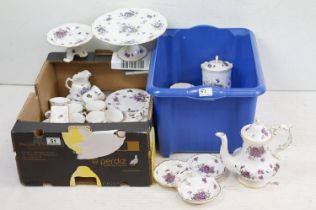 Collection of Violet floral decorated tea wares & ceramics, to include Hammersley Victorian