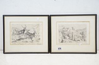 G H Jalland, Scottish cartoon scene, pen and ink, signed and monogrammed lower left and dated 97,