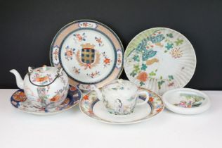 Collection of 18th & 19th Century Chinese ceramics, 7 pieces, to include two Famille Rose teapots,