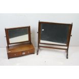 Two 19th century Mahogany Framed Rectangular Swing Dressing Mirrors, one with base having two
