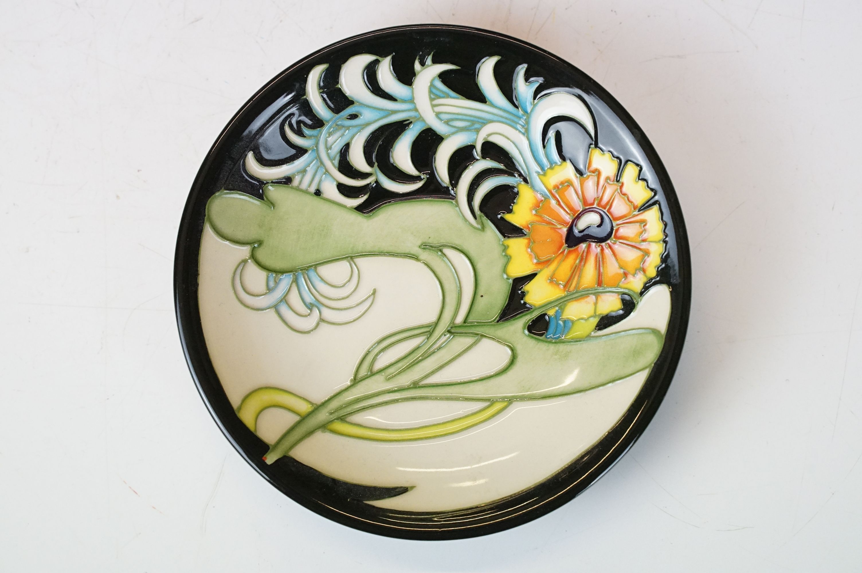 Group of five Moorcroft pottery pin dishes with tubelined decoration, to include 1897-1997 - Image 6 of 12