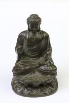 A Chinese copper ornamental Tathagata Buddha Statue, measures approx 9.5cm in height x 5.6cm width.