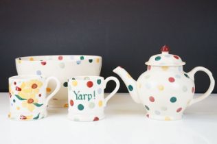 A collection of Emma Bridgewater Polka ceramics to include a large bowl measuring approx 23.5cm in