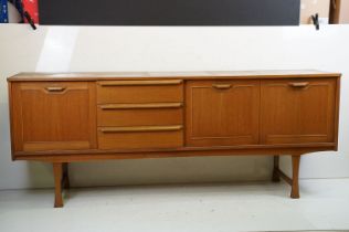 Mid century Retro ' Stonehill Furniture Ltd ' Teak Sideboard comprising three drawers with rolled