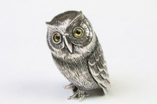 Well cast silver owl figure