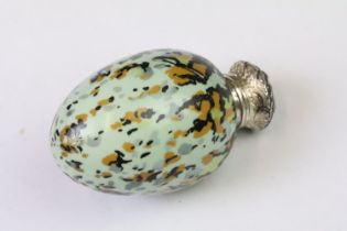 Egg shaped vinaigrette with white metal fittings