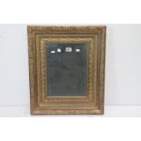 Antique style Gilt Framed Rectangular Mirror with bevelled edge, 54cm x 64cm