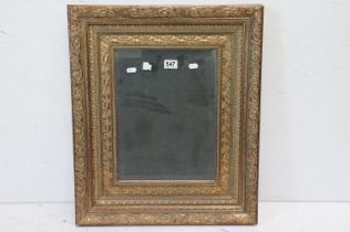 Antique style Gilt Framed Rectangular Mirror with bevelled edge, 54cm x 64cm