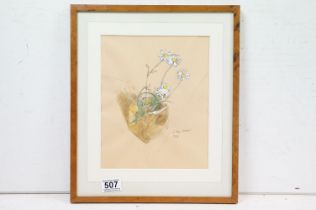 John Stanton Ward (1917 - 2001), still life glass daisies in a jar, pencil and watercolour, signed