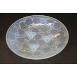 Arrers of France opalescent glass circular dish, in the manner of Lalique, releif moulded with sweet