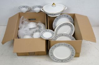 Royal Doulton 'Baronet' pattern dinner service, pattern no. H4999, to include tureens, dinner