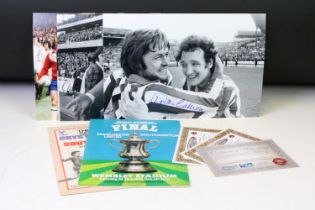Football Autographs - 1976 Manchester United v Southampton FA Cup Final 1976 - Four signed photos