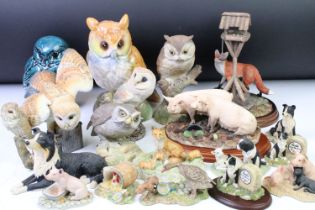 Collection of animal figurines to include eleven Border fine arts resin figurines, Country