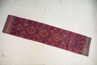 Hand Knotted Woollen Meshwani runner rug, 260cm x 55cm