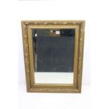 Gilt Framed Bevelled Edge Mirror with Thistle and Foliate moulding, 64cm x 85cm