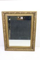 Gilt Framed Bevelled Edge Mirror with Thistle and Foliate moulding, 64cm x 85cm