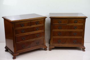 Pair of Mahogany Small Chest of Drawers in the George III style, each with two short over three long