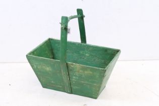 Painted pine trug, 46cm high x 46cm wide