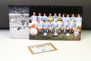 Football Autographs - Manchester City 1969 FA Cup Final - Team photo signed by 10 players