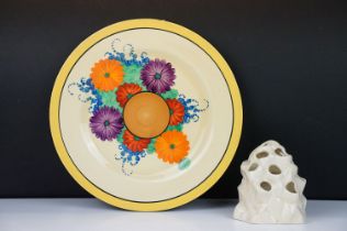 Clarice Cliff for Wilkinson Pottery Bizarre ' Gayday ' pattern plate, approx 25cm diameter; plus a