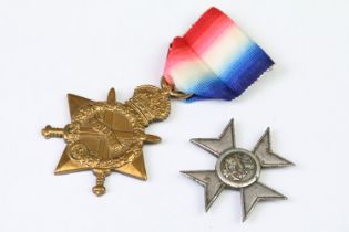 A World War One 1914-15 star medal (name rubbed out) together with a Italy long service medal.