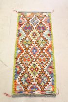 Hand Knotted Woollen Chobi Kilim runner rug, 150cm x 63cm