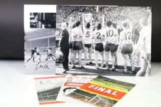 Football Autographs & Programmes - Arsenal 1970/71 FA Cup Final - Five signed photo prints to