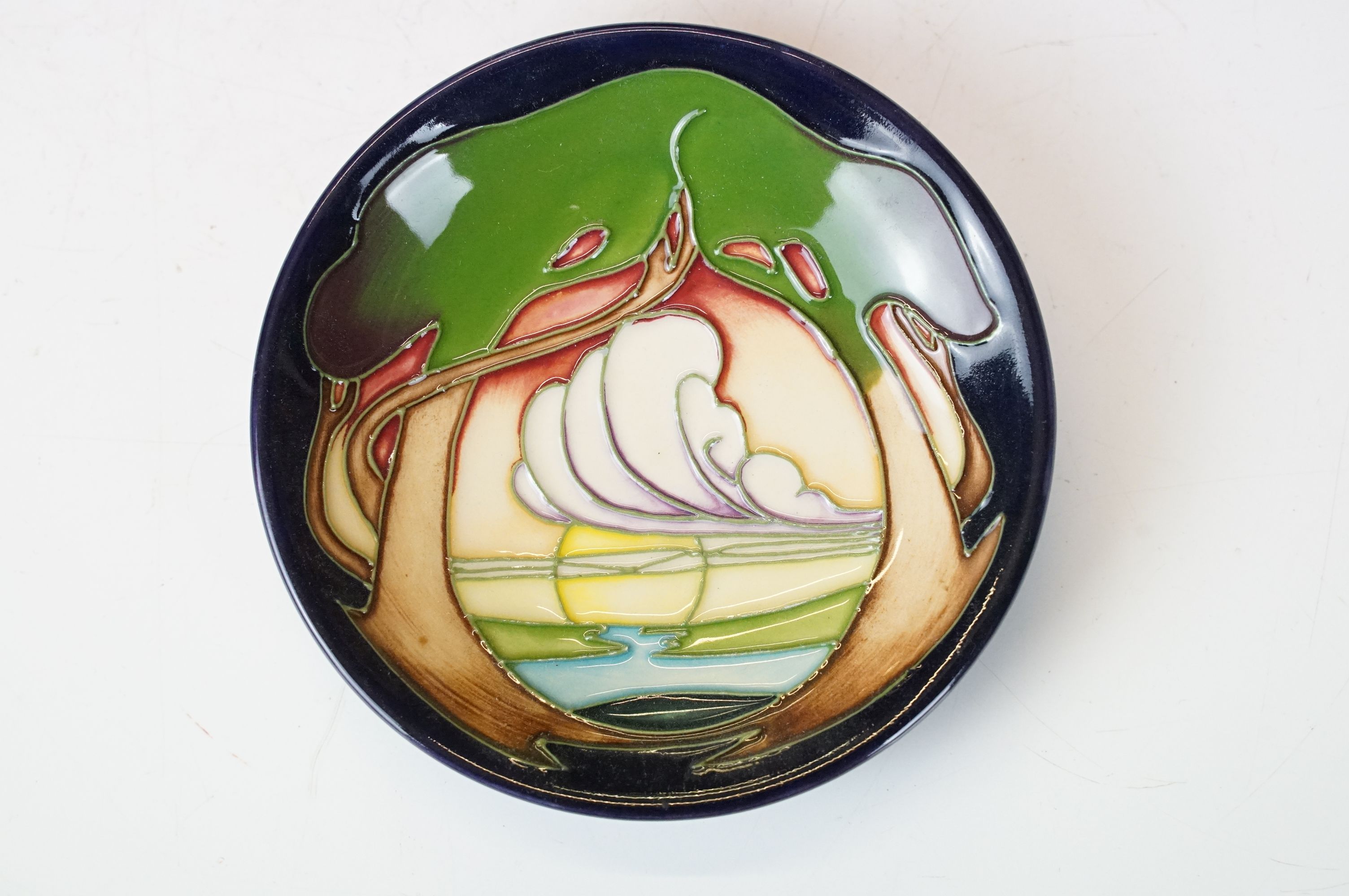 Group of five Moorcroft pottery pin dishes with tubelined decoration, to include 1897-1997 - Image 10 of 12