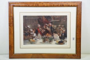 Fred Roe, a vintage chromolithograph of a banquet scene with Admiral Horatio Nelson, contained in