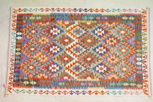 Hand Knotted Woollen Chobi Kilim rug, 195cm x 125cm