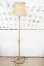 Pale Green Painted Wooden Standard Lamp with shade, 175cm high to top of shade