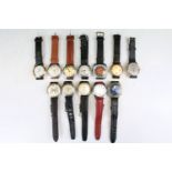 A collection of twelve mechanical wristwatches to include Accurist, Hanowa, Astral, Citizen,
