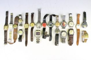 A collection of twenty mechanical and quartz vintage wristwatches to include Romano, Casio, Buler,