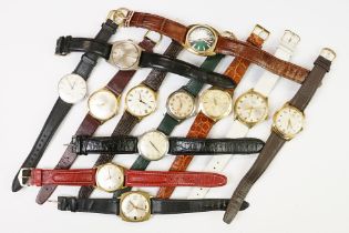 A collection of twelve mechanical wristwatches to include Services, Certina, Talis, Kered, Rubens,