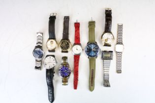 A collection of ten mechanical and quartz wristwatches to include Avia, Sekonda, Accurist, Tissot,