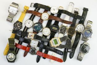 A collection of eighteen mechanical and quartz wristwatches to include Casio, Timex, Citizen, Lorus,