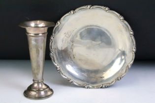 20th Century Egyptian silver plate having moulded floral scrolls to the rim (egyptian hallmarks to