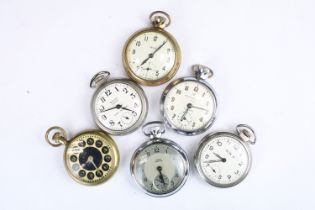 A collection of six vintage top winding pocket watches to include Smiths, Ingersoll and Westclox