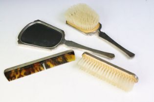 Mid 20th Century Mappin & Webb silver hallmarked dressing table set to include hair brush, mirror,