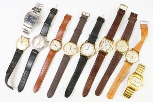 A collection of ten vintage and contemporary mechanical Rotary Wristwatches to include chronograph