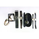 A collection of seven vintage and contemporary mechanical and quartz wristwatches to include Rotary,