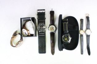 A collection of seven vintage and contemporary mechanical and quartz wristwatches to include Rotary,